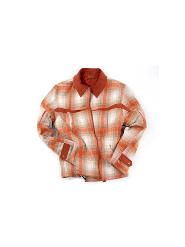 Men's Check Blanket Padding Orange - IOEDLE - BALAAN 1