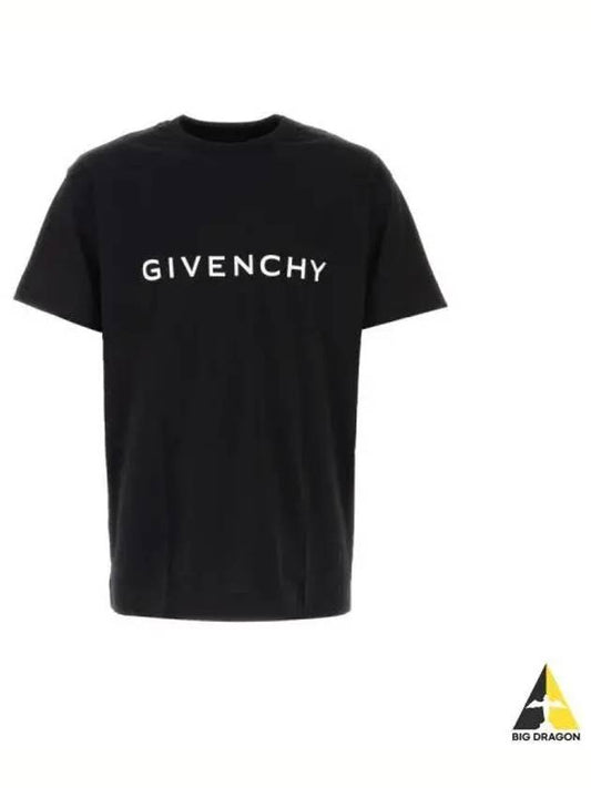 Logo Oversized Fit Cotton Short Sleeve T-Shirt Black - GIVENCHY - BALAAN 2