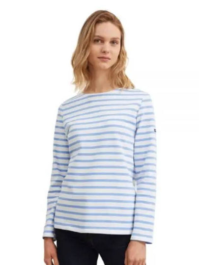 Women's Meridame II Striped Long Sleeve T-Shirt Neige Denim - SAINT JAMES - BALAAN 2