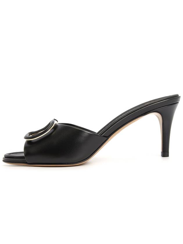 V logo sandal heels black - VALENTINO - BALAAN.