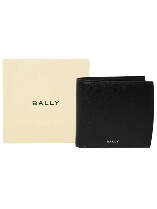 Bifold 8cc Leather Half Wallet Black - BALLY - BALAAN 6