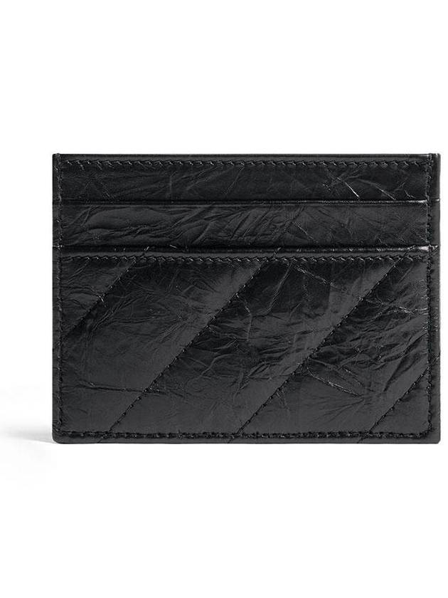 Crush Quilted Calfskin Card Wallet Black - BALENCIAGA - BALAAN 3