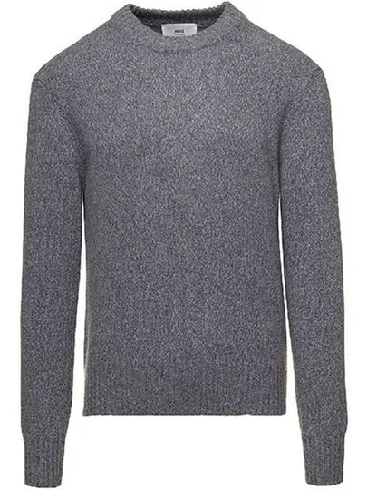 Men's Cashmere Blend Crew Neck Knit Top Grey - AMI - BALAAN 2