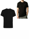 Satellite Logo Detail Crew Neck Short Sleeve T-Shirt Black - MOOSE KNUCKLES - BALAAN 2