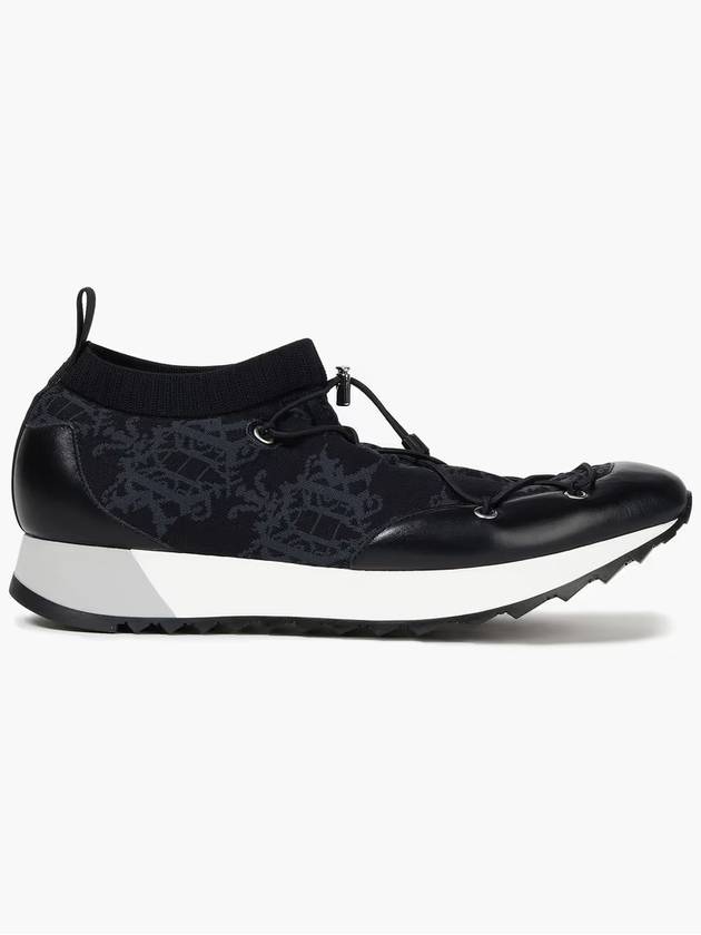 Emilio Pucci x EMILIO PUCCI Leather and jacquardknit sneakers - KOCHE - BALAAN 4