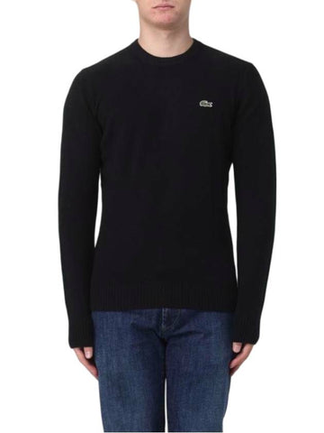 Basic Crew Neck Pullover Knit Top Black - LACOSTE - BALAAN 1