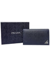 Women s 2MC122 Navy Saffiano Triangular Logo Card Wallet - PRADA - BALAAN 7