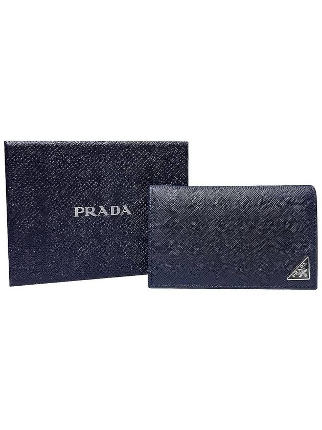 Women s 2MC122 Navy Saffiano Triangular Logo Card Wallet - PRADA - BALAAN 7