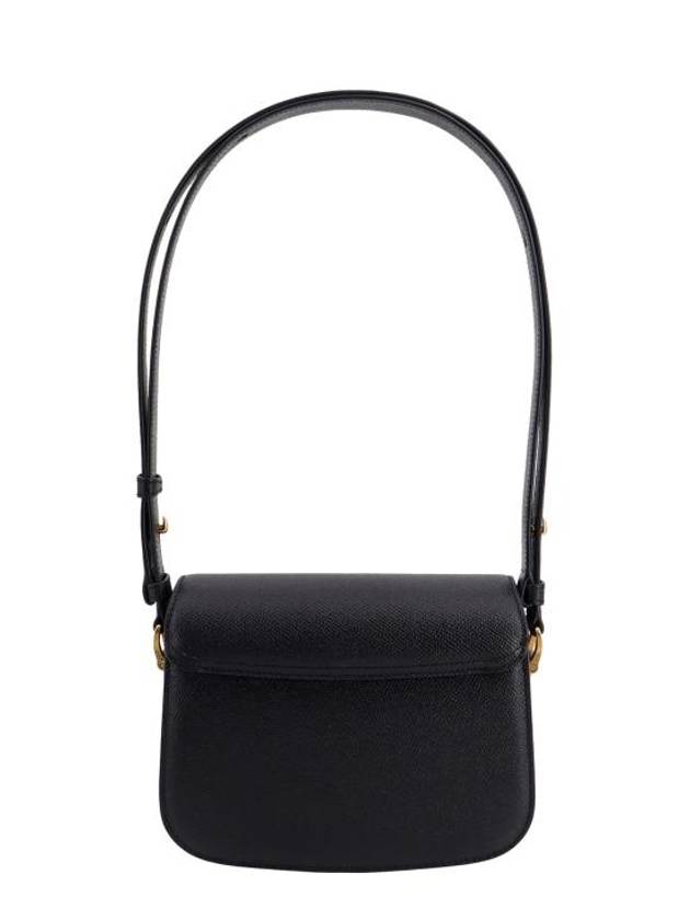 Paris Logo Leather Shoulder Bag Black - AMI - BALAAN 3