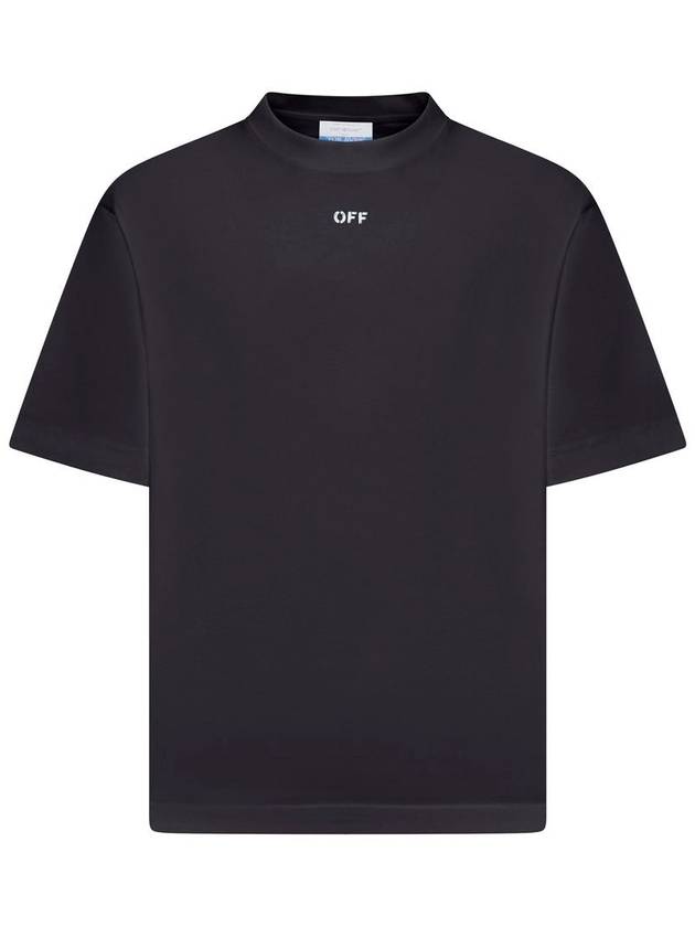 Logo Cotton Jersey Short Sleeve T-Shirt Black - OFF WHITE - BALAAN 2