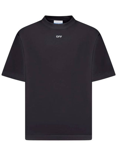 Logo Cotton Jersey Short Sleeve T-Shirt Black - OFF WHITE - BALAAN 2