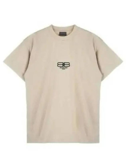 BB Paris Cotton Short Sleeve T-Shirt Beige - BALENCIAGA - BALAAN 2