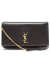 Cassandra Phone Holder Strap Cross Bag Black - SAINT LAURENT - BALAAN 2