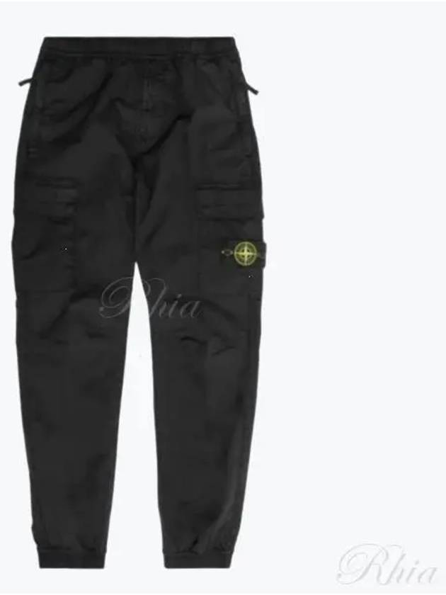 Banding Waist Tapered Cargo Straight Pants Black - STONE ISLAND - BALAAN 2