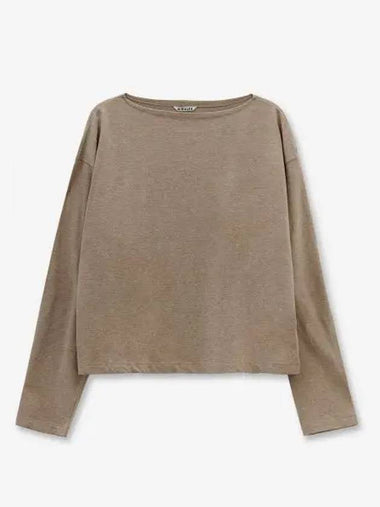 Hard Twist Long Sleeve T Shirt Beige A23SB03CCTOPBE - AURALEE - BALAAN 1