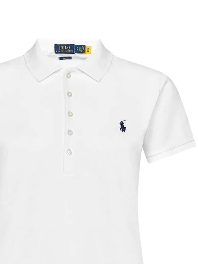 Women's Julie Embroidered Logo Short Sleeve Polo Shirt White - POLO RALPH LAUREN - BALAAN 5