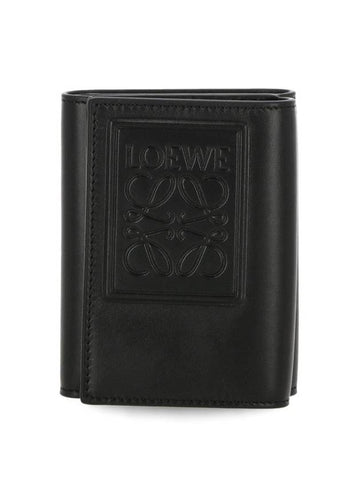 Embossed Logo Tri-Fold Half Wallet Black - LOEWE - BALAAN 1