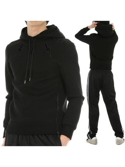 Thunder Neoprene Hoodie Black - NEIL BARRETT - BALAAN 2