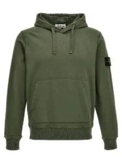 Logo Patch Drawstring Hoodie Dark Green - STONE ISLAND - BALAAN 2