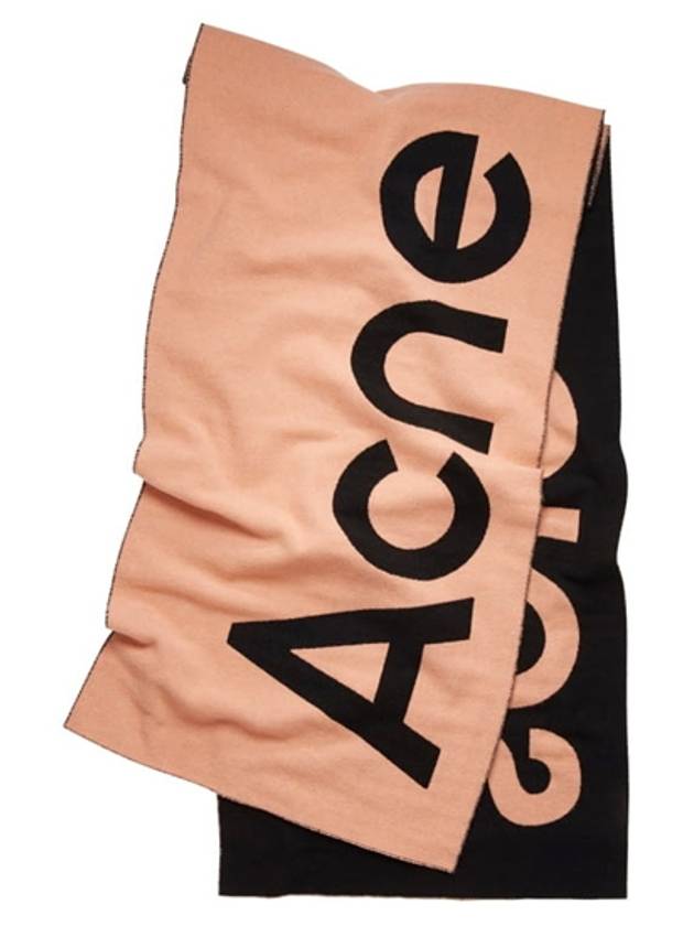 Studios Big Logo Scarf Pink Black - ACNE STUDIOS - BALAAN.