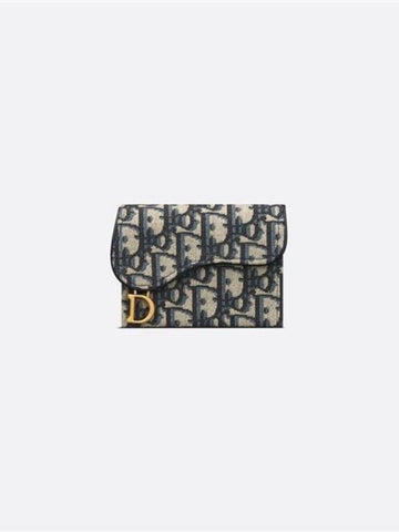 Women s Saddle Jasmine Pocket Card Holder BLUE TU 5644CTZQM928 - DIOR - BALAAN 1