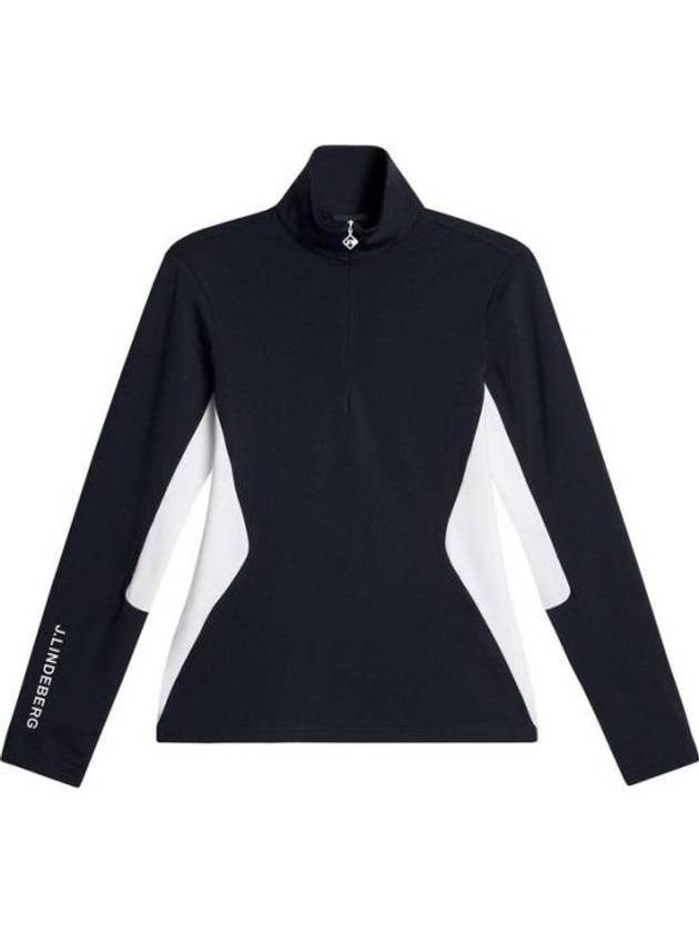 Cookies Mid Layer Quarter Zip Long Sleeve T-Shirt Navy - J.LINDEBERG - BALAAN 1