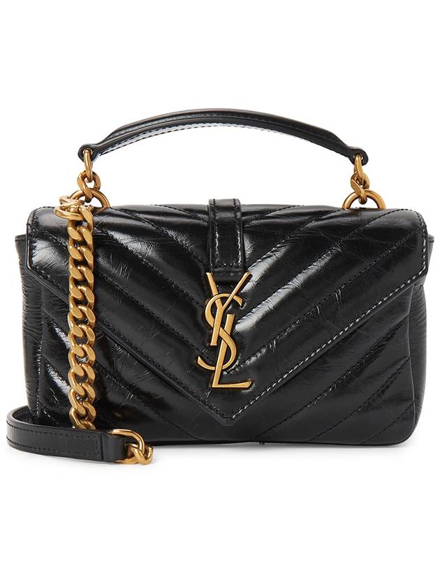 Applique Logo Quilted Calf Leather Tote Bag Black - SAINT LAURENT - BALAAN 2