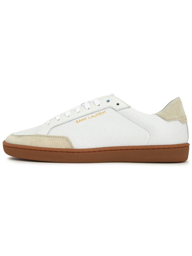 Court Classic Perforated Beige Tab Low Top Sneakers White - SAINT LAURENT - BALAAN 5