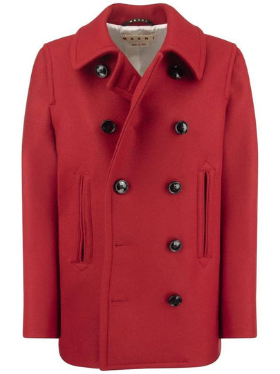 Breasted Wool Double Coat Red - MARNI - BALAAN 2