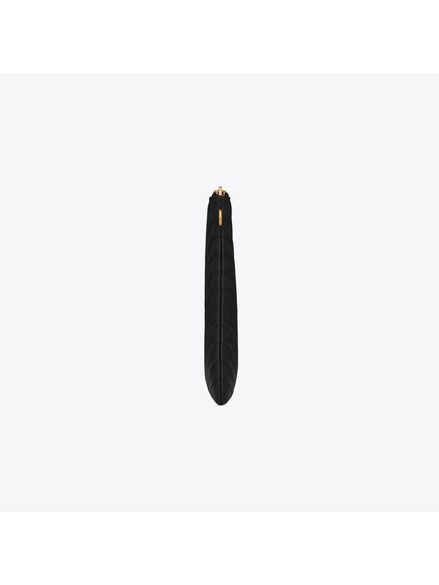Gold Monogram Cassandre Matelasse Tablet Clutch Bag in Quilted Leather Black - SAINT LAURENT - BALAAN 3