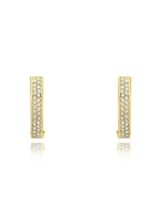 Dextera Octagon Small Hoop Earrings Gold - SWAROVSKI - BALAAN 2