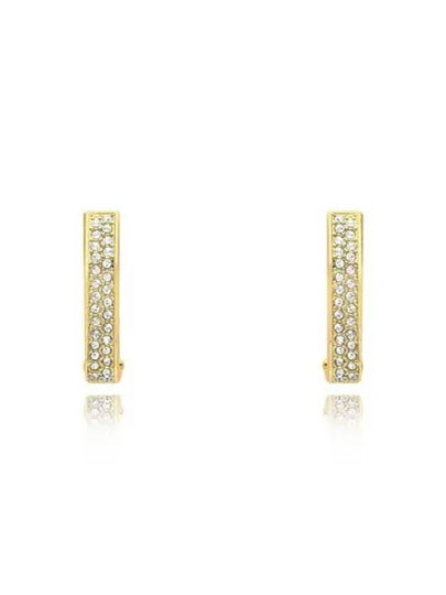 Dextera Octagon Small Hoop Earrings Gold - SWAROVSKI - BALAAN 2