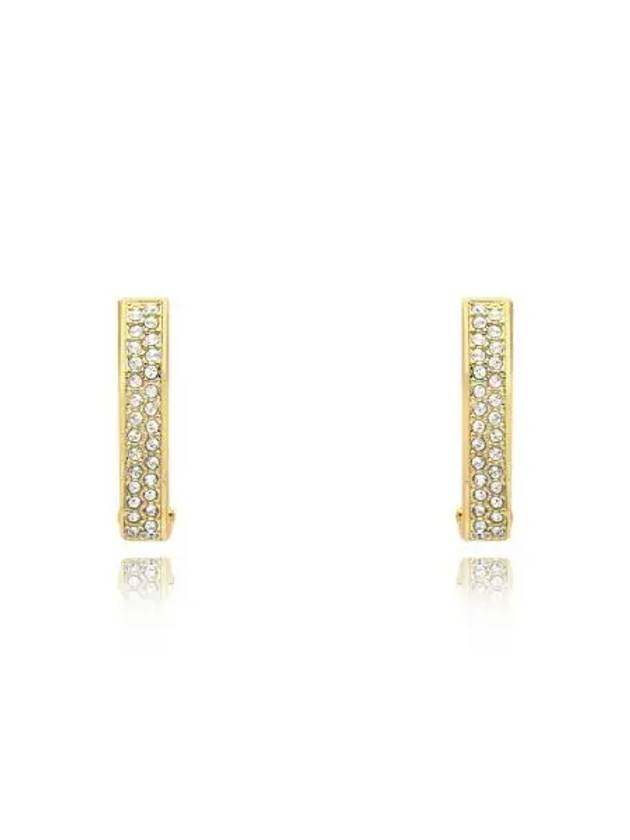 Dextera Octagon Small Hoop Earrings Gold - SWAROVSKI - BALAAN 6