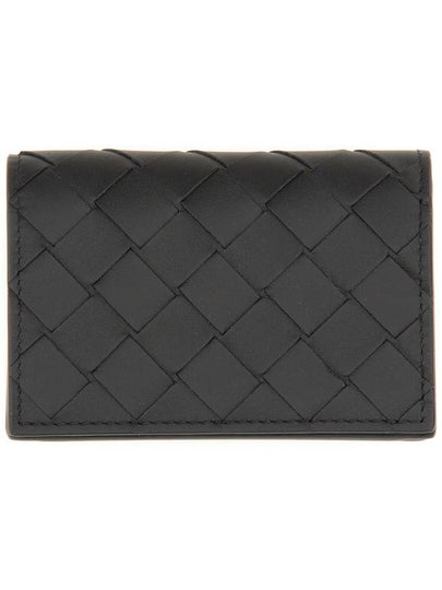 Intrecciato Folding Card Wallet Black - BOTTEGA VENETA - BALAAN 2