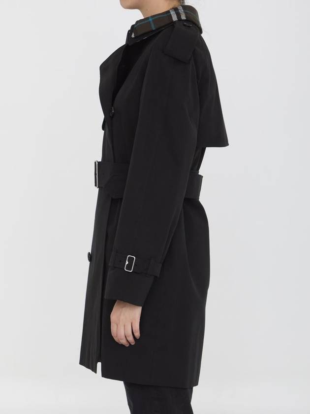 Double Breasted Short Trench Coat Black - BURBERRY - BALAAN 4