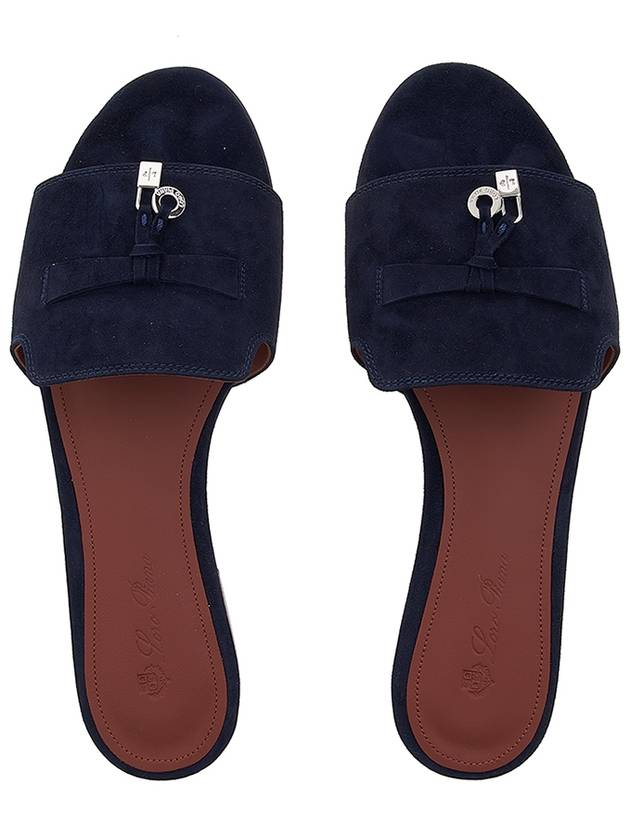 Summer Charms Suede Sandal Slippers Navy - LORO PIANA - BALAAN 7