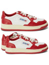 Men's Medalist Low Leather Sneakers White Red - AUTRY - BALAAN 2