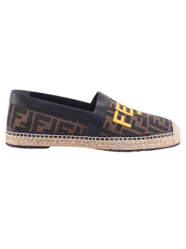 FF Monogram Print Espadrilles Brown - FENDI - BALAAN 1