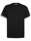 knitted insert crew neck cotton short sleeve t-shirt black - MISSONI - BALAAN 1
