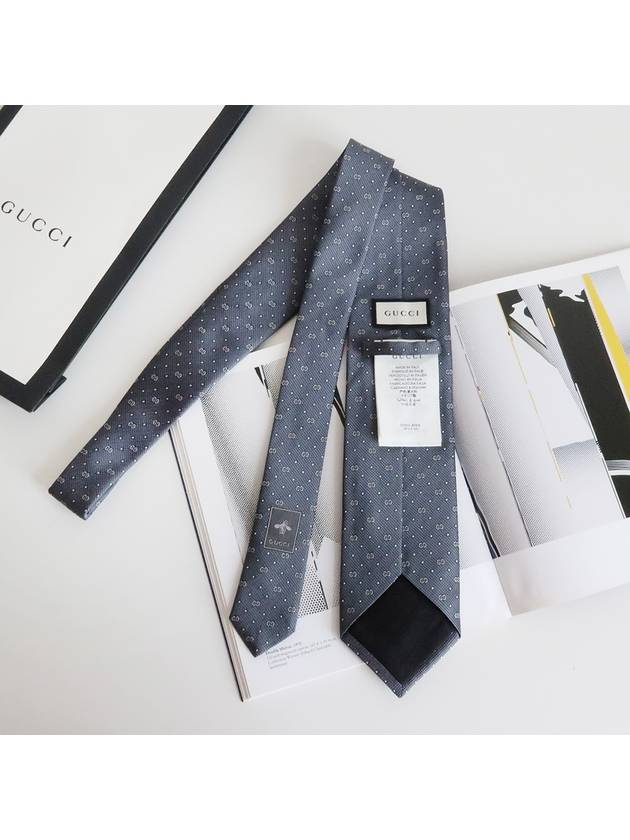 GG Dot Pattern Silk Tie Grey - GUCCI - BALAAN 6