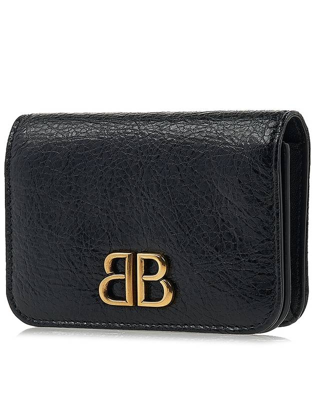 Logo Plaque Monaco Card Wallet Black - BALENCIAGA - BALAAN 3