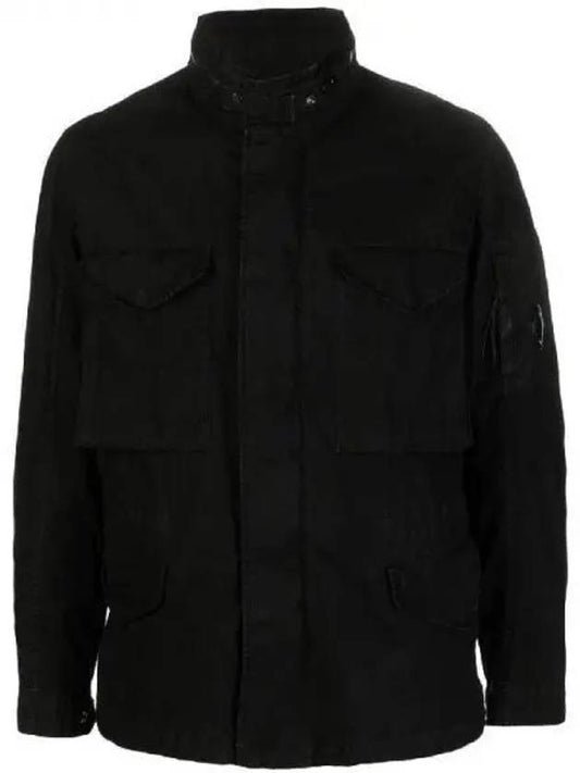 Cotton Blend Lens Wapen Zip-Up Jacket Black - CP COMPANY - BALAAN 2