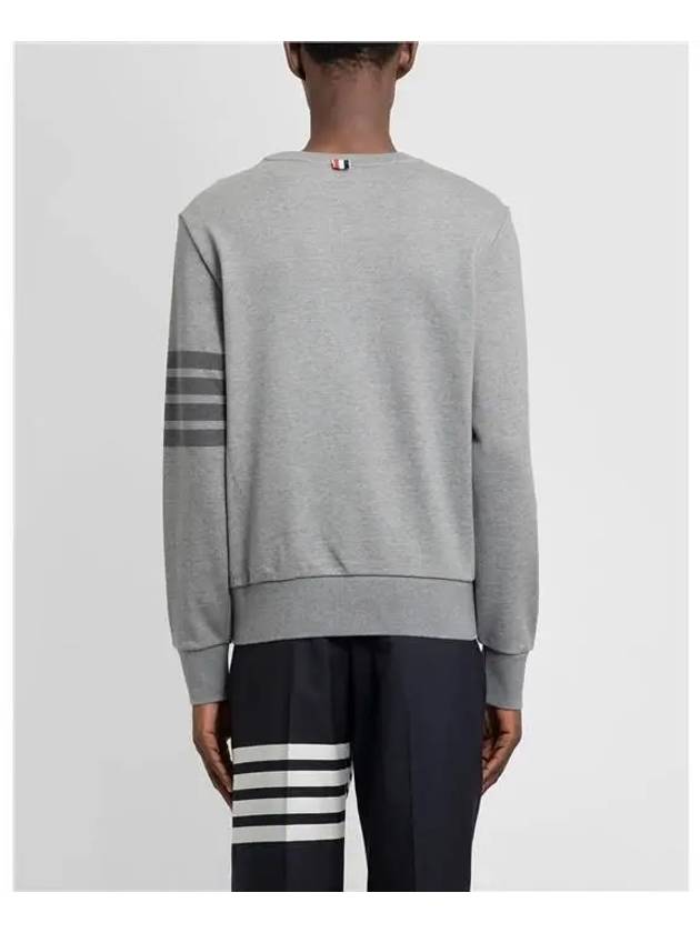 4 Bar Tonal Crew Neck Sweatshirt Grey - THOM BROWNE - BALAAN 7