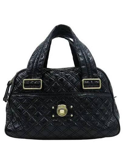 Black patent quilted gold logo lock decoration tote bag - MARC JACOBS - BALAAN 2