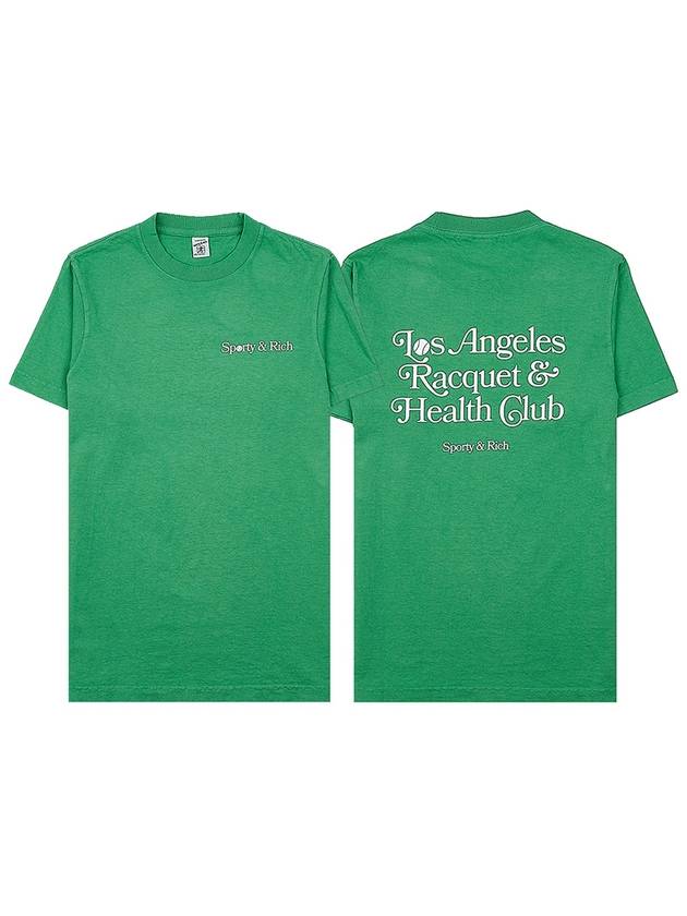 Logo cotton short sleeve tshirt LA RACQUET CLUB T SHIRT VERDE WHITE - SPORTY & RICH - BALAAN 10