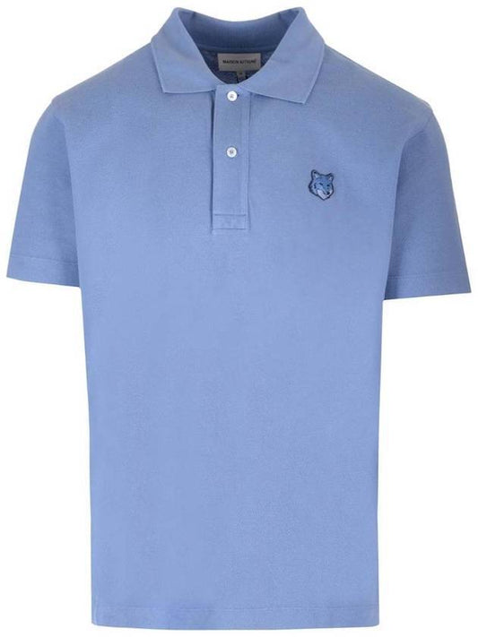 Bold Fox Head Patch Comfort Polo Shirt Blue - MAISON KITSUNE - BALAAN 1