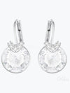 Bella V Drop Crystal Round Cut Earrings Silver - SWAROVSKI - BALAAN 2