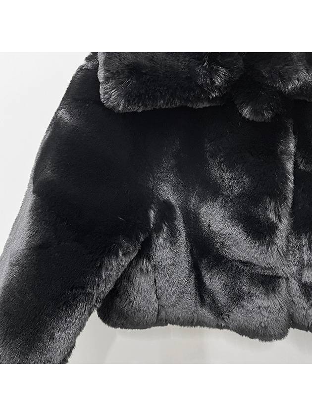 Fluffy Fake Fur Jacket Black - ACNE STUDIOS - BALAAN 8