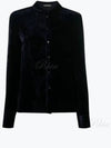 Women's Velvet Shirt Navy - TOM FORD - BALAAN 2