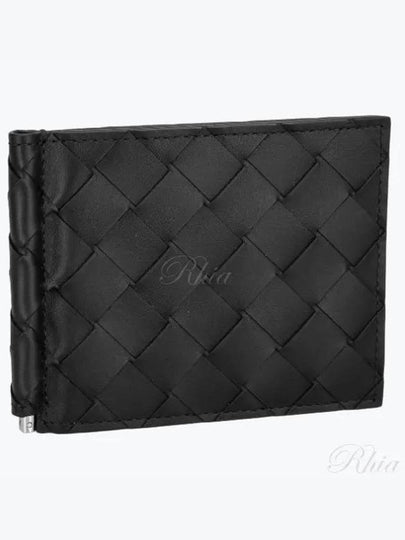 Intrecciato Money Clip Card Wallet Black - BOTTEGA VENETA - BALAAN 2